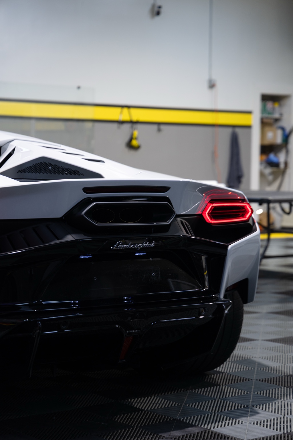 Lamborghini Temerario rear taillight and exhaust close-up